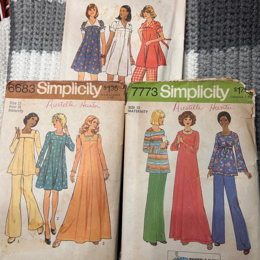 Simplicity Sewing Patterns 3 12 Multi 70s Maternity Boho Retro Vintage Pre Cut